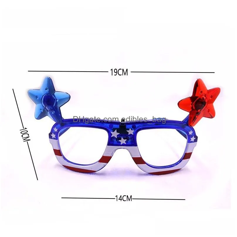 usa independence day american flag july 4th led flashing light up party shades glasses