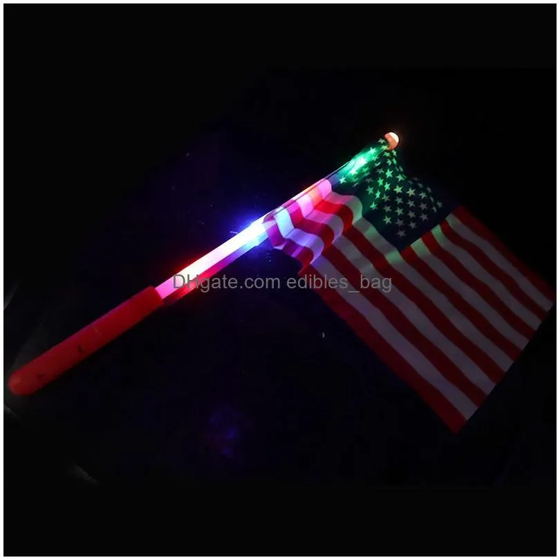 american hand led flags 4th of july independence day usa banner patriotic days party flag with lights parade accessory s