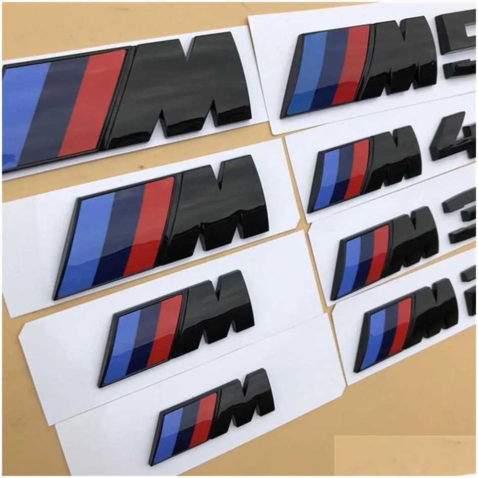 Car Badges 1Pcs Glossy Black 3D Abs M M2 M3 M4 M5 Chrome Emblem Styling Fender Trunk Badge Logo Sticker For Good Quality237K Drop De Otzhp