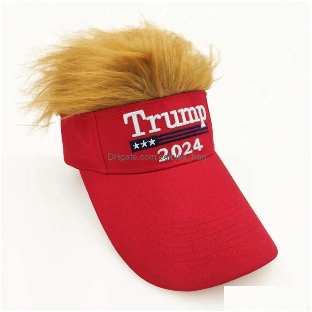 embroidery with 2024 hat hair baseball cap trump supporter rally parade cotton hats