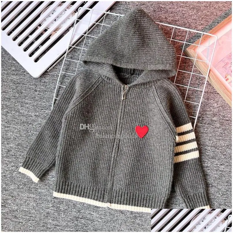 kids cardigans heart sweaters kid clothes baby Designer infants pullover hoodies for boys girls knitted long sleeve oversized letter letter fashion