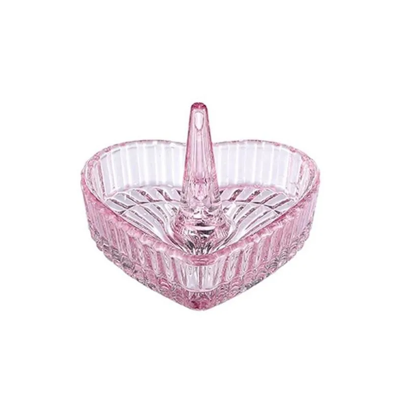 Jewelry Pouches, Bags Pouches Handmade Clear Glass Ring Holder Dish For Decorative Heart Design Drop Wynn22 Delivery Packing Display Dh4Np