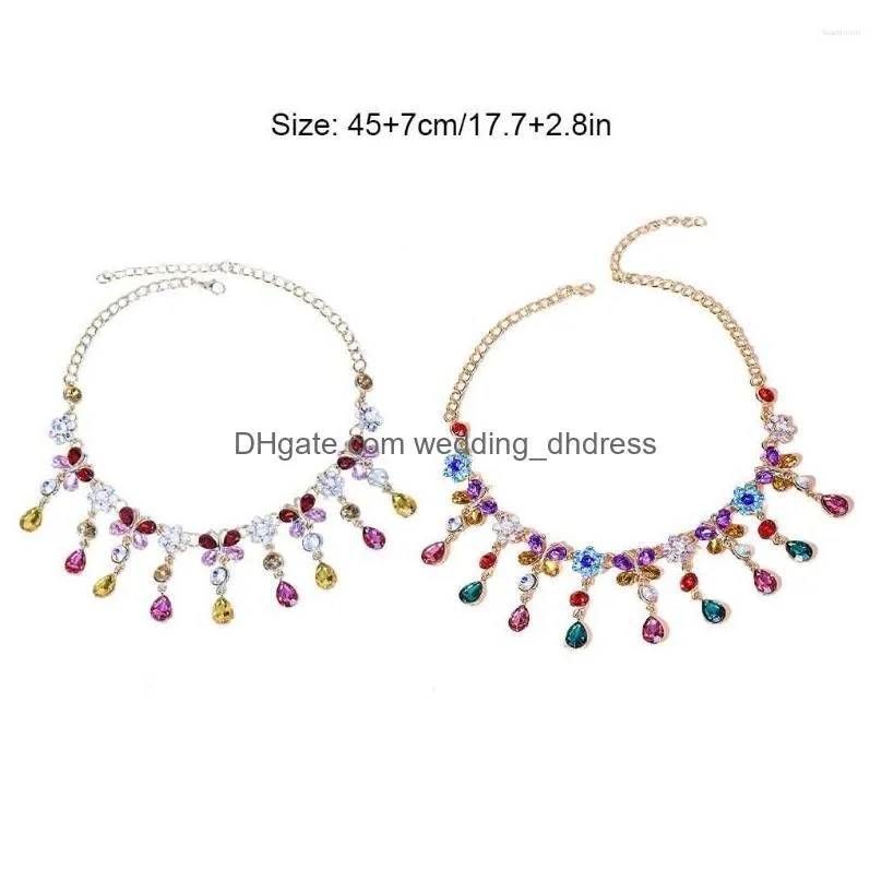 choker women colorful necklace girls dressing adornment stylish flower shaped ladies necklaces jewelry neck pendant red