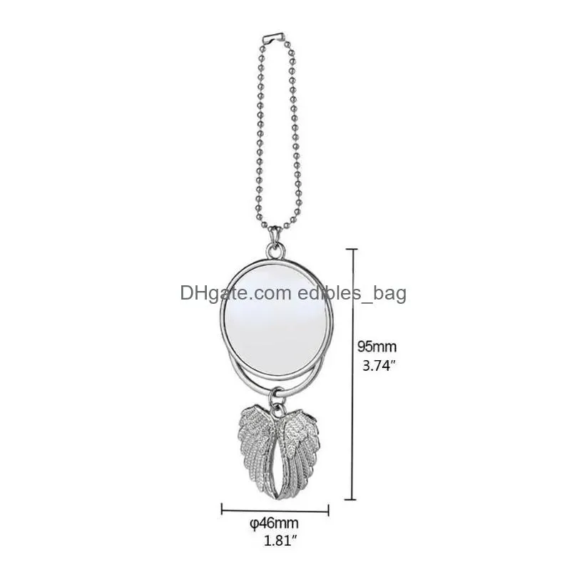 christmas decorations ups sublimation wings keychains pendants blanks car pendant angel wing mirror hanging charm ornaments drop del