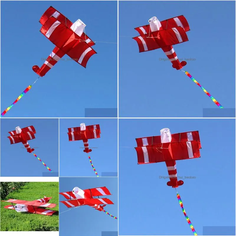 high quality 3d single line red plane kite sports beach with handle and string easy to fly factory outlet 240127