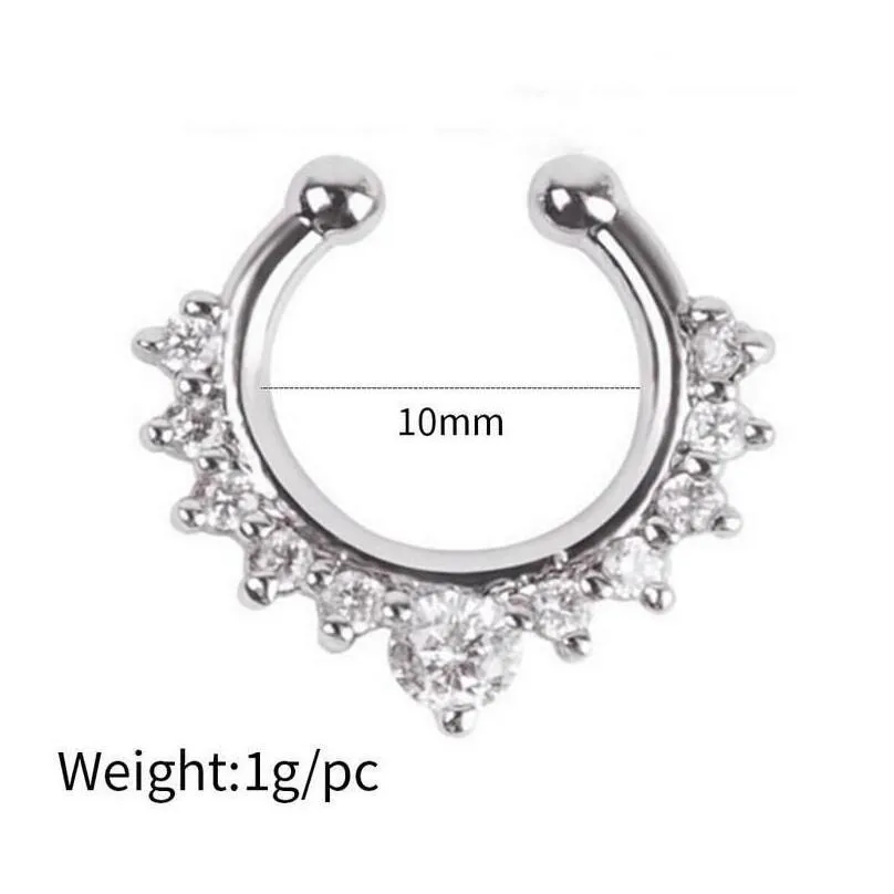 Nose Rings Studs C-Shaped Ring Stainless Steel Non-Perforated False Sterling Sier Jewelry For Women Drop Delivery Body Dhdgv