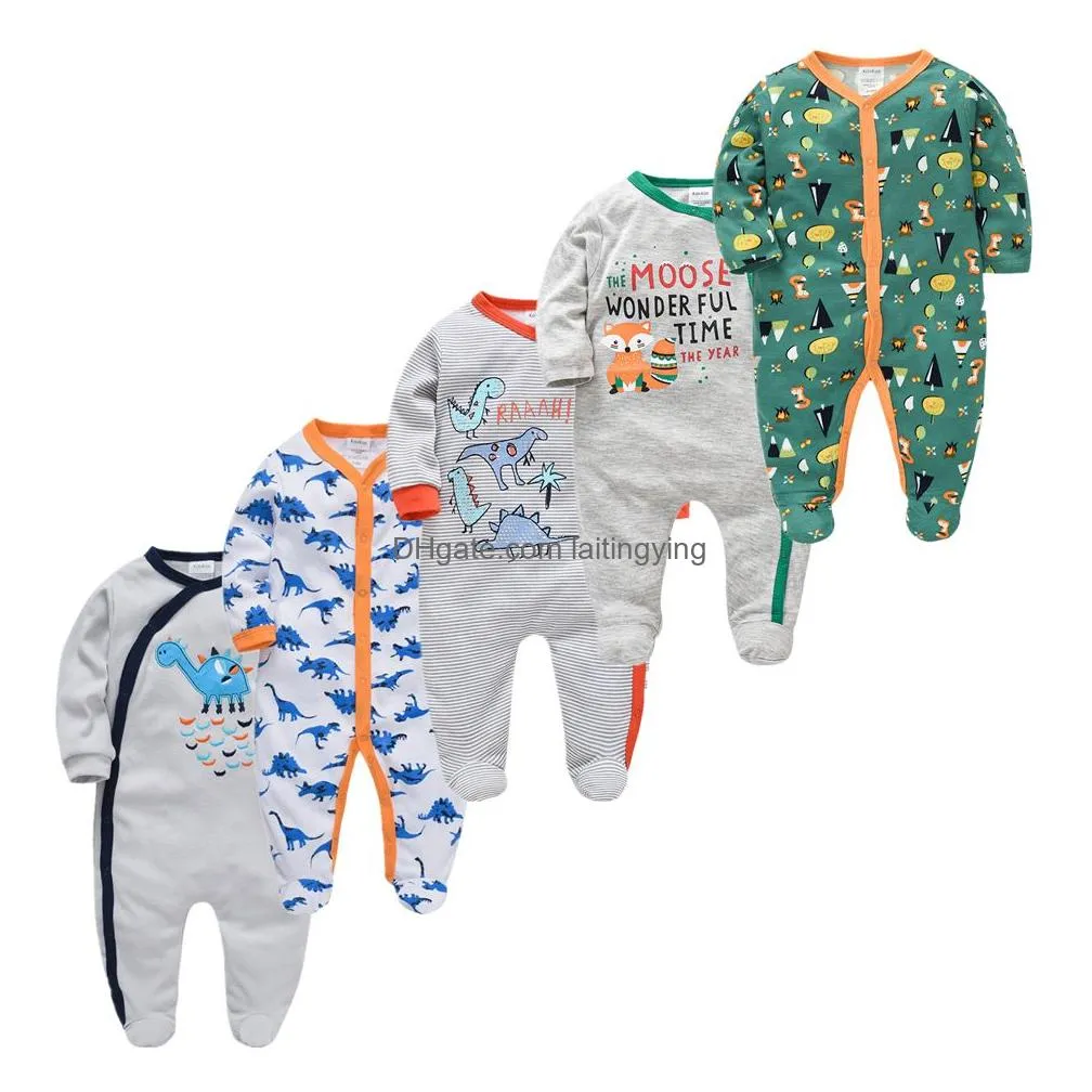 5pcs baby girl boy pijamas bebe fille cotton breathable soft ropa bebe born sleepers baby pjiamas 210226