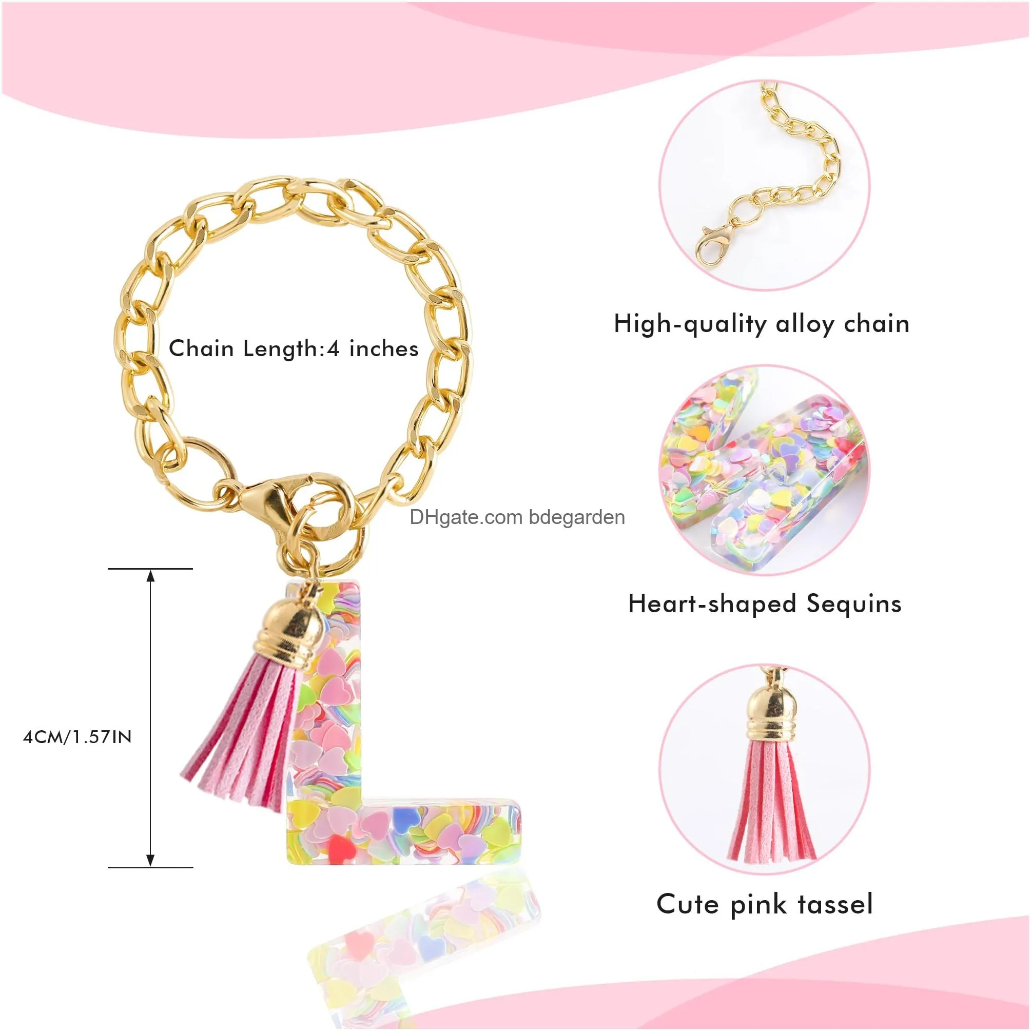 letter charm accessories for  cup pink cute initial keychain handle charm for  tumbler girls