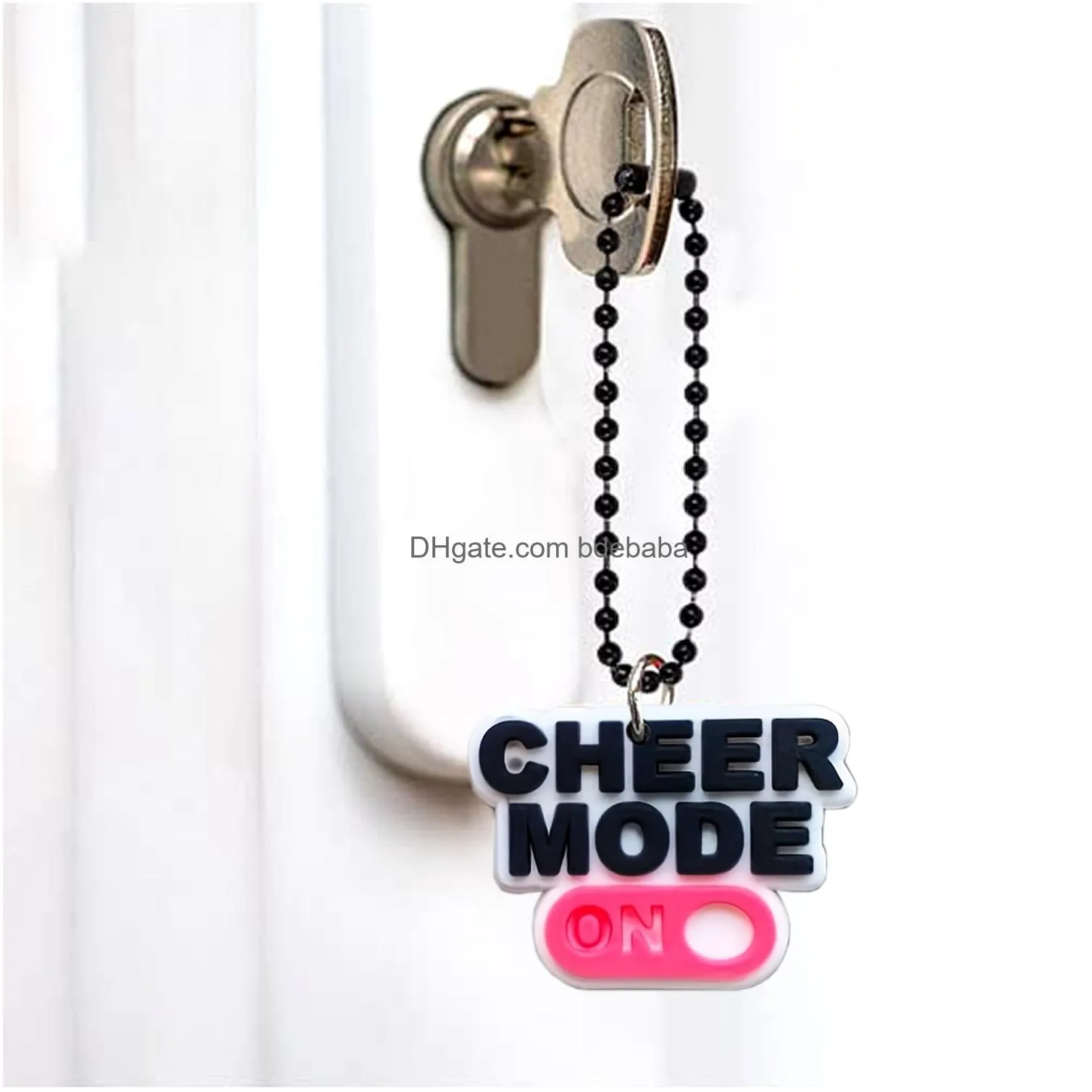 18pcs cheerleading keychain bead keychains multi color charm key ring hanging chain jewelry accessories for bags girls bracelet shoes