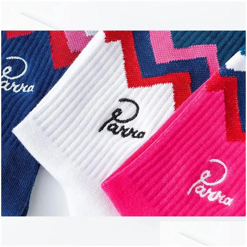 Sports Socks Men`s Autumn Fashion Skateboard Letter Embroidery Lovers White Red Blue Trend Hip Hop Cotton 3 Pairsbox 231213