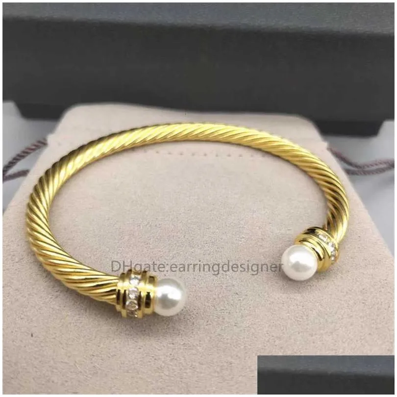 Women Jewelry Bracelets Mens Twisted Dy Hot Trend Platinum Bracelet Wire Gold Charm Round Designer Plated Head Hemp Fashion Versatile Selling Jewelrys