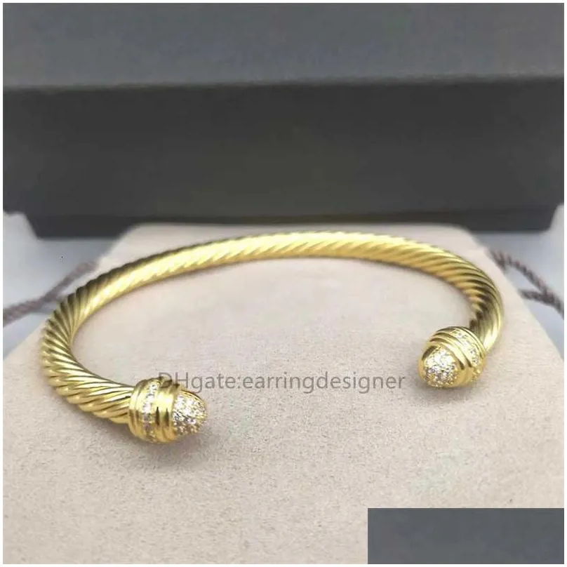 Women Jewelry Bracelets Mens Twisted Dy Hot Trend Platinum Bracelet Wire Gold Charm Round Designer Plated Head Hemp Fashion Versatile Selling Jewelrys