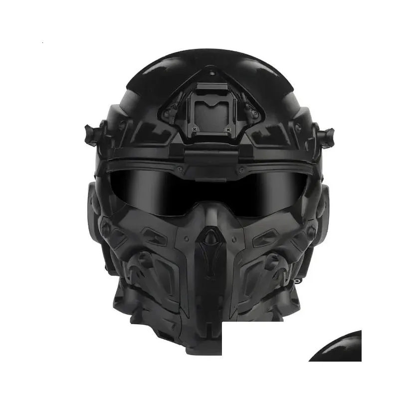 Ski Helmets W Ronin Assat Tactical Helmet And Mask Modar Design Built In Headset Anti Fog Fan Airsoft Hunting Equipment 231109 Drop D Dhkcn