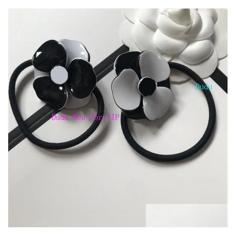 Classic Camellia Hair Tie fashion Accessories collection item Acrylic Hair Rope party gift with paper card