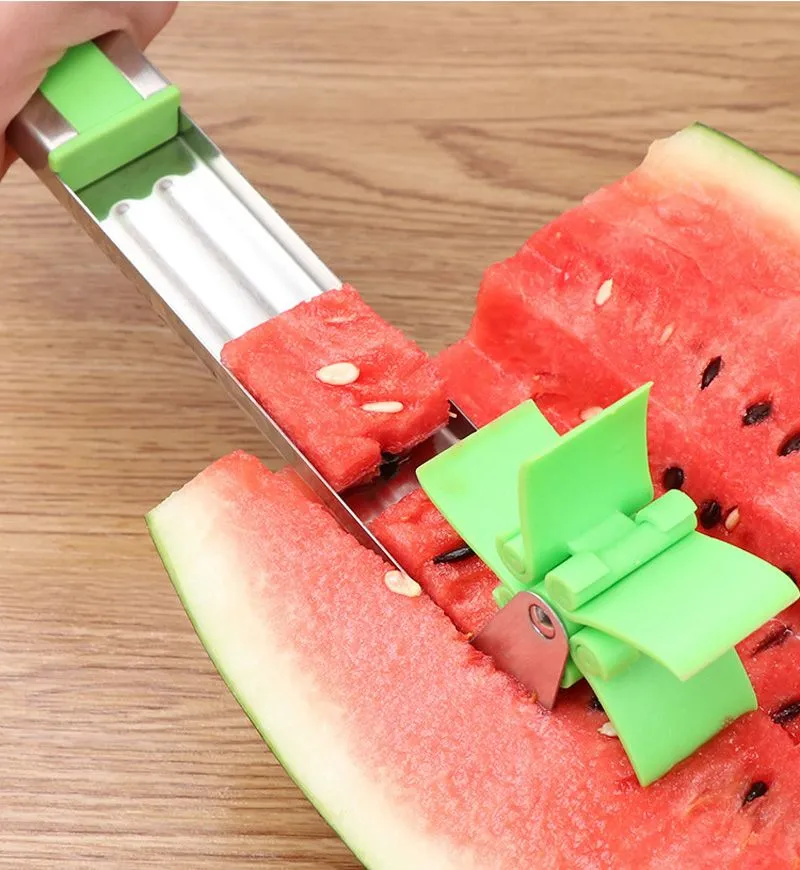 Windmill Watermelon Cutting Stainless Steel Knife Corer Tongs Fruit Vegetable Tools Watermelon Slicer Cutter Kitchen Gadgets7322646