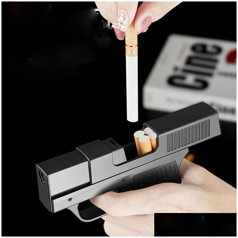 Cigarette Box  Turb Lighter Gas Lighter Welding Gun Capacit 10PCS Windproof Cigar Lighter Unusual Lighters Gadgets for Men