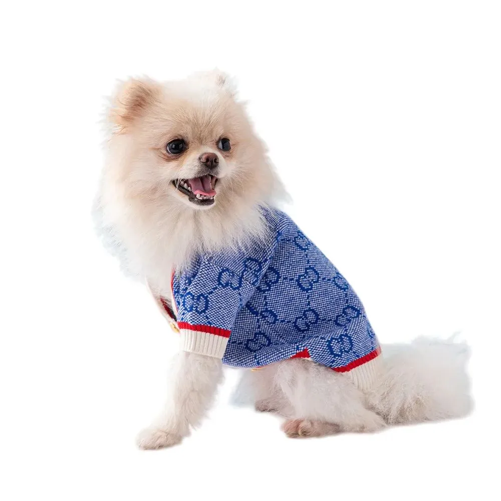 Designer Brands Designer Dog Clothes Winter Warm Pet Sweater Knitted Turtleneck Cold Weather Pets Coats Pullover Clothing