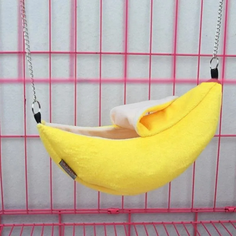Hamster Cotton Nest Banana Shape House Hammock Bunk Bed Toys Cage For Sugar Glider Small Animal Bird Pet Supplies 240412