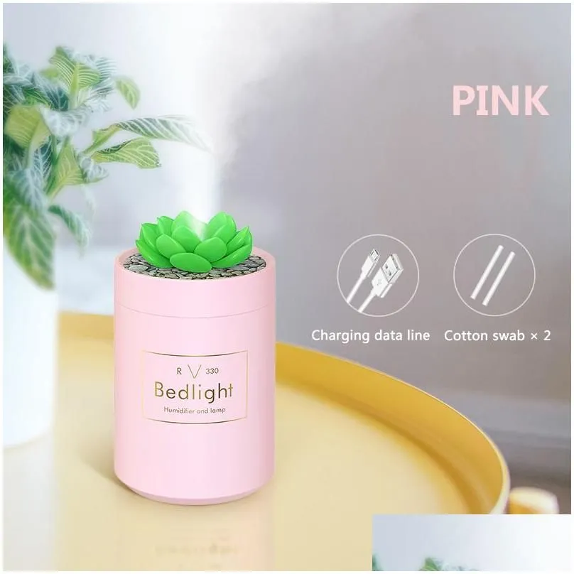  Oils Diffusers Prickly Pear Usb Desktop Humidifier Office Bedroom Home Quiet Small Negative Ion Portable Air Purifier Y20011