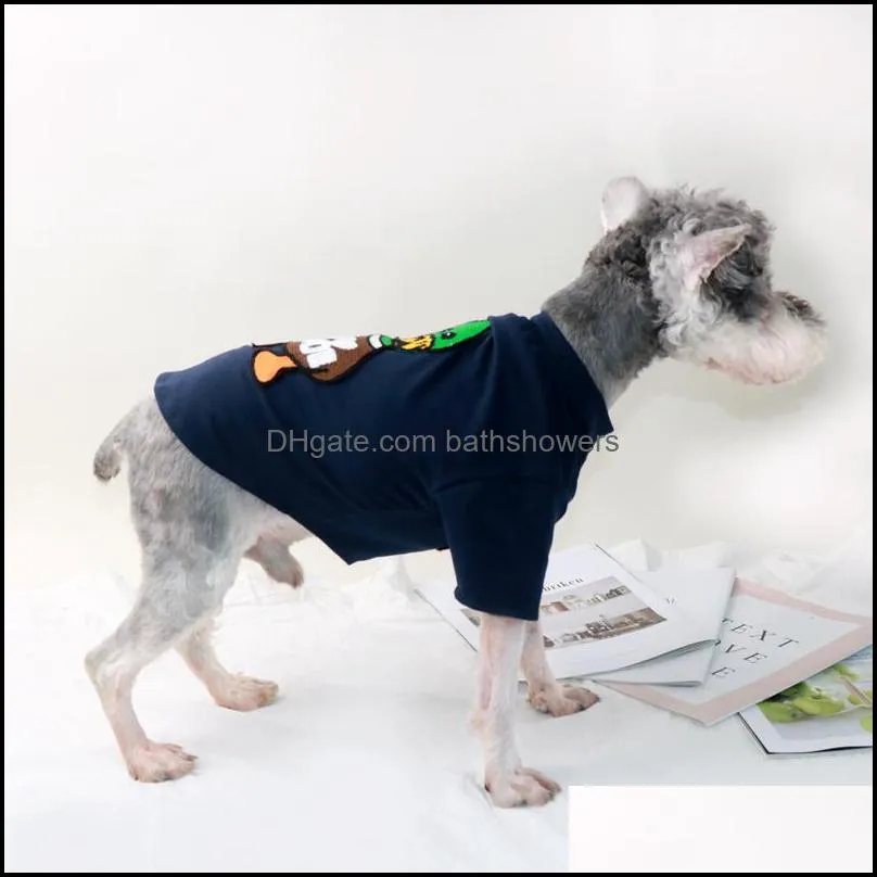 Dog Shirts Lovely Duck Embroidery Clothes Summer Dog Apparel for Small Dogs Chihuahua Yorkies Bulldo bathshowers