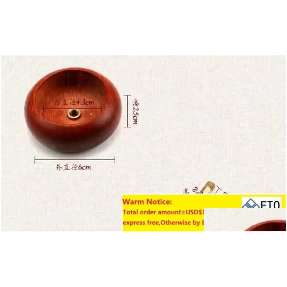 Other Home & Garden Mini Round Wooden Incense Stick Buddhist Articles Bowl Type Holder Drop Delivery Dh3Rb