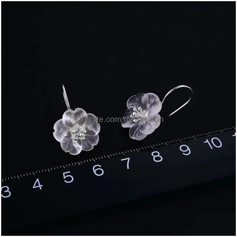 Stud Lotus Fun Real 925 Sterling Sier Earrings Handmade Designer Fine Jewelry Flower In The Rain Fashion Dangle For Women 240113 Drop Dh9He