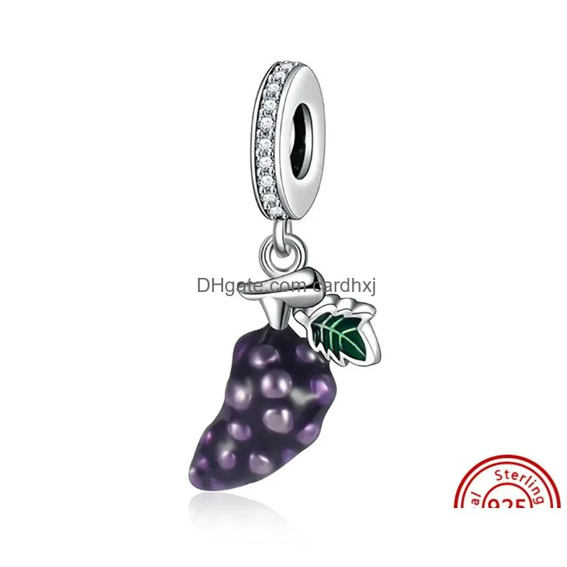 Charms 925 Sterling Sier Dangle Charm Women Beads High Quality Jewelry Gift Wholesale Stberry  Cantaloupe Cherry Lemon Fruit Bead Dhtaw