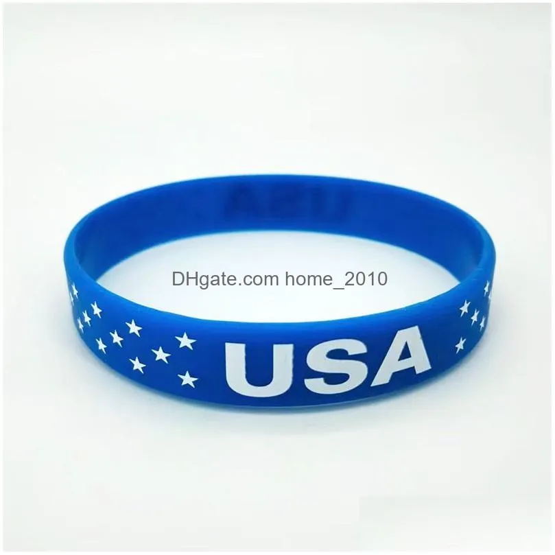 usa thin blue line american flag bracelets silicone wristband