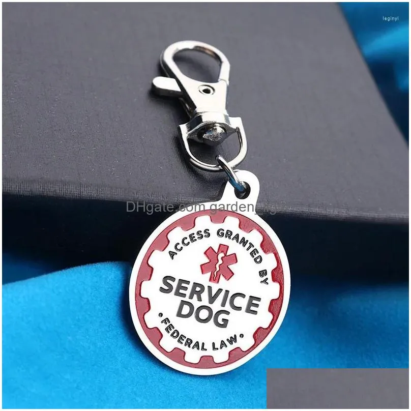 dog tag 2pcs service tags stainless steel engraved nameplate emotional support animal esa id collar accessories