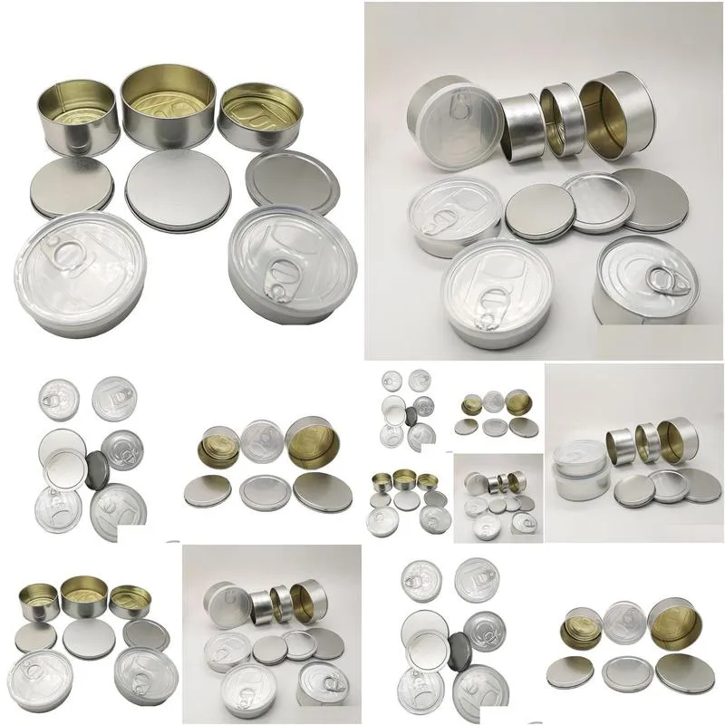 Tin can oem support stickers for storage containers with pull ring smell proof containers 100ML airtight with lid