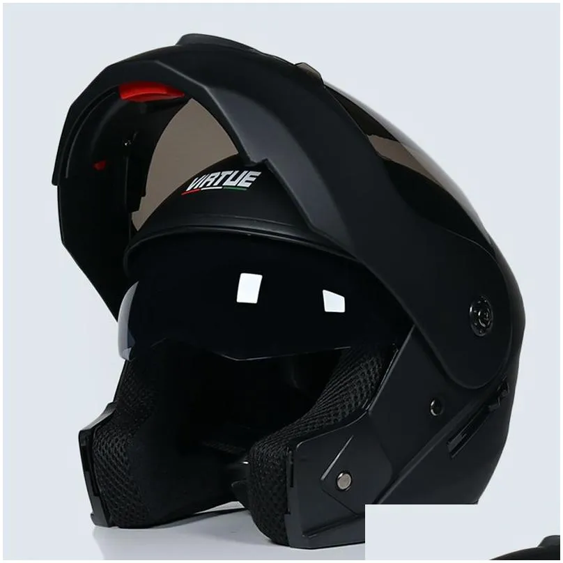 Virtue Motorcycle Helmet Double Lens Open Full Men039s and Women039s Protective Equipment Racing Running315h1144857