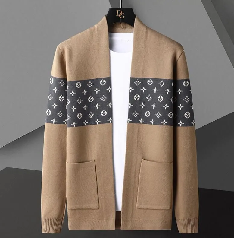Men`s Sweaters 2023 Autumn/Winter New Letter Printing Long Sleeve Sweater Men`s Knitwear Fashion Men`s Cardigan Thickened Coat