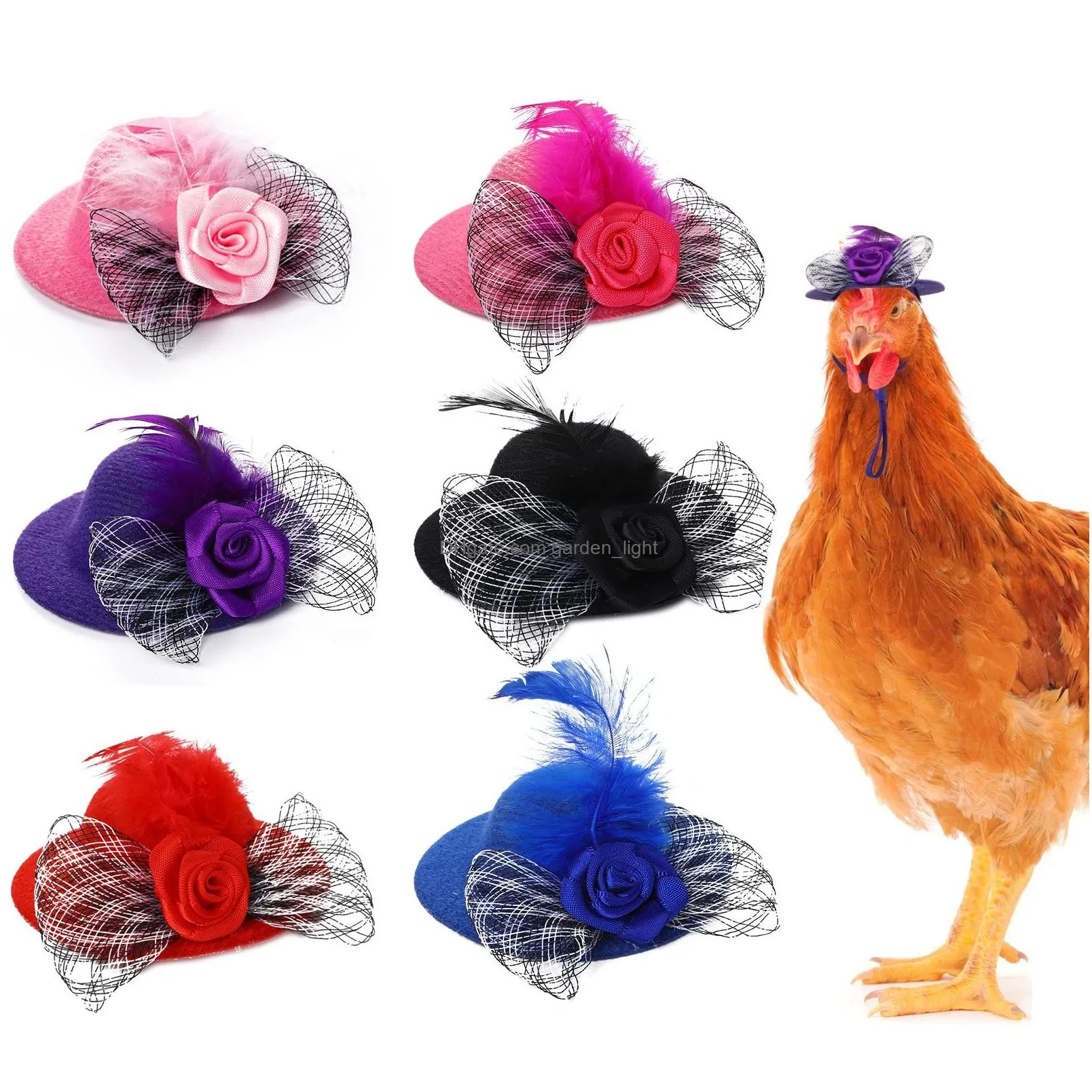 7 pieces chicken hats funny costume chicken helmet halloween accessories mini hat with adjustable elastic chin strap for hen hamster rabbit 7