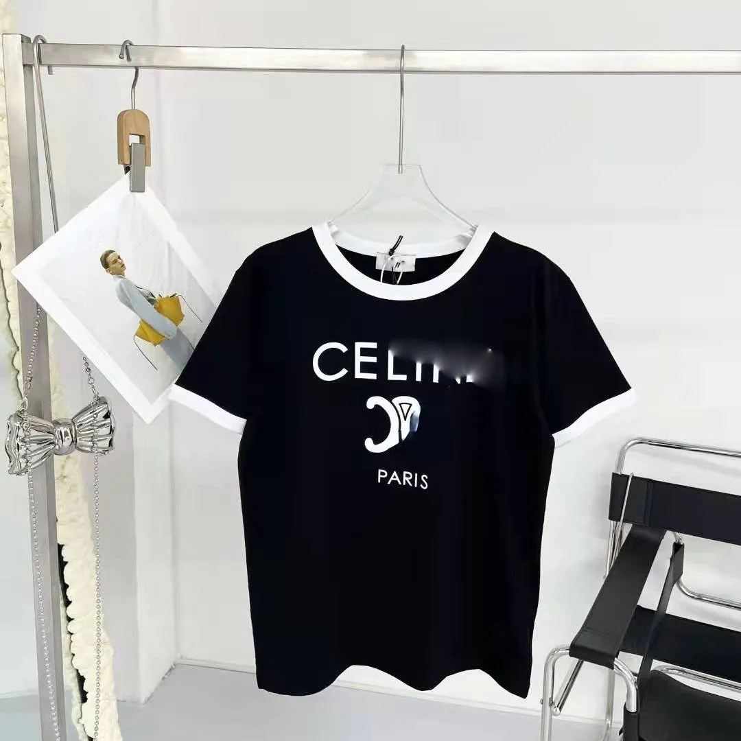 New CE Arc Letter Printing Designer Women`s T-shirts Casual Short-sleeved Cotton T-shirt