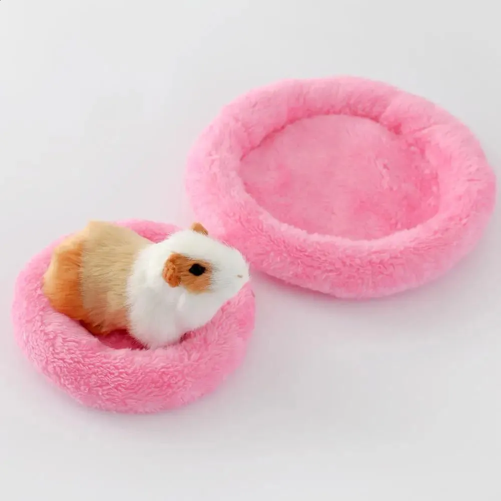 Guinea Pigs Bed Hamster Bed Round Shape Keep Warm Sleeping Bed Hedgehog Chinchilla Rabbit Small Animal Nest Cage Accessories 240322