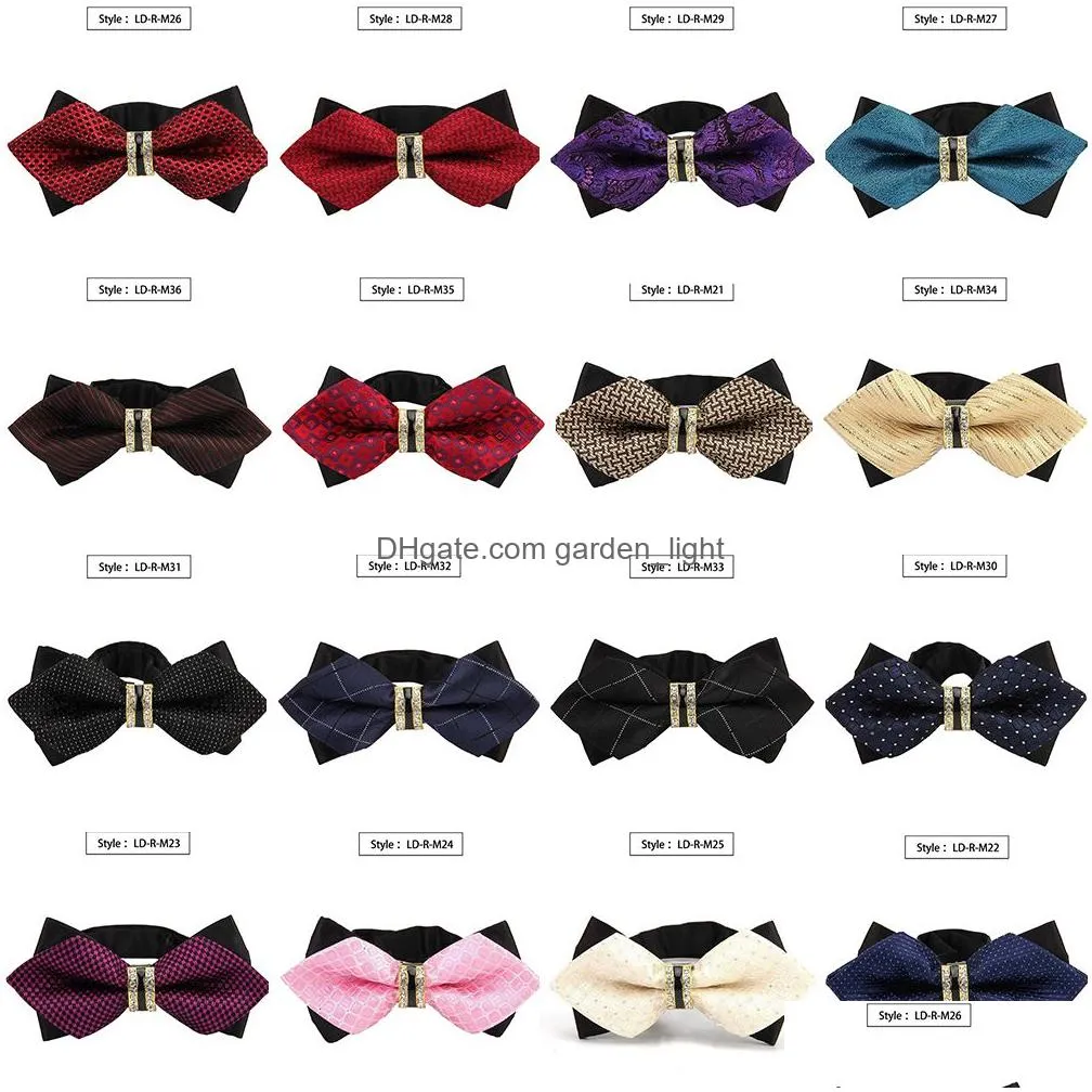 Other Home Garden Bowtie Groom Colourf Plaid Cravat Gravata Fashion Butterfly Wedding Luxurious Bow Ties Men Gift Accessories Drop D Dhmeu