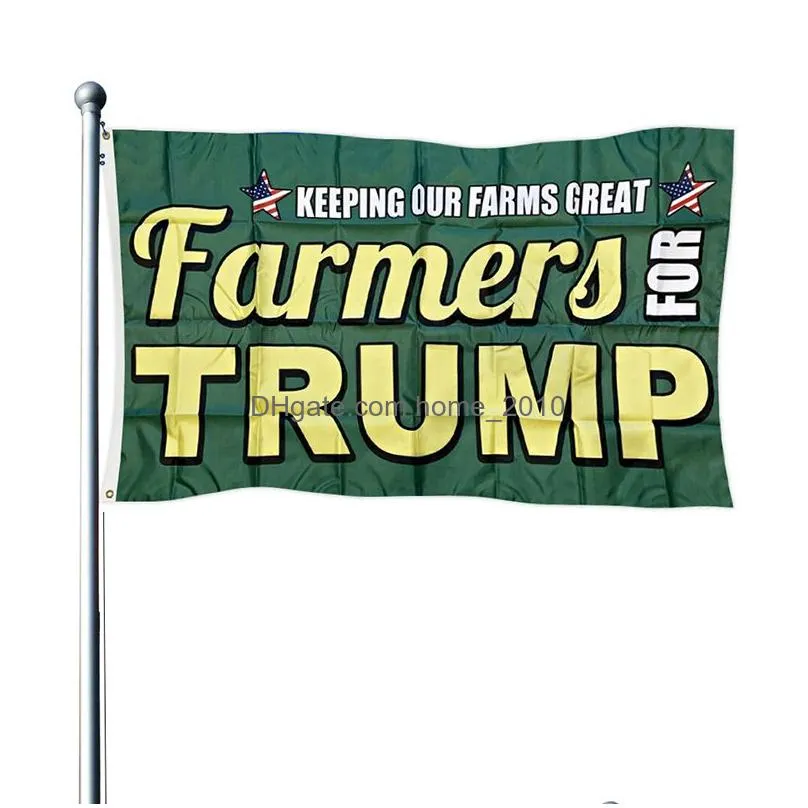 3x5 ft trump campaign flags banner digitally printed green farmer firefighter supporter flag
