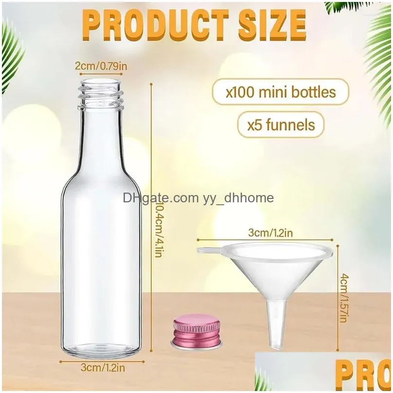water bottles 100pcs mini liquor plastic empty spirit bottle 1.7 oz alcohol airtight s sauce for wedding party