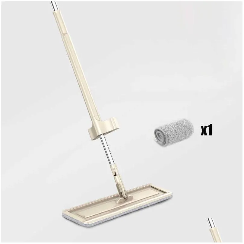 Magic Self-Cleaning Squeeze Mop Microfiber Spin And Go Flat For Washing Floor Home Cleaning Tool Bathroom Accessories 210805