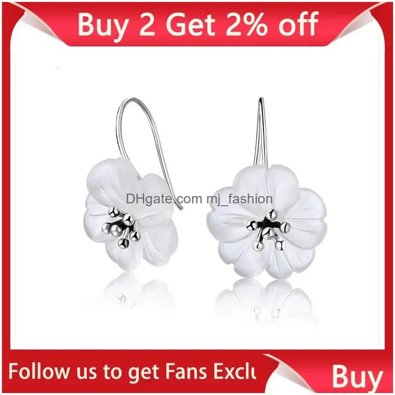 Stud Lotus Fun Real 925 Sterling Sier Earrings Handmade Designer Fine Jewelry Flower In The Rain Fashion Dangle For Women 240113 Drop Dh9He