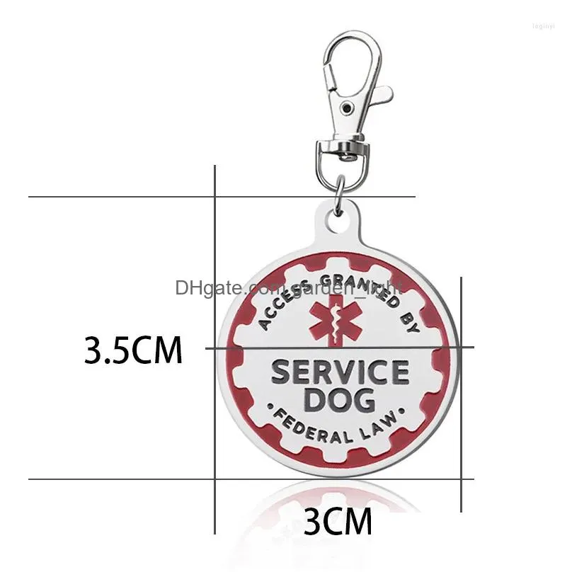 dog tag 2pcs service tags stainless steel engraved nameplate emotional support animal esa id collar accessories