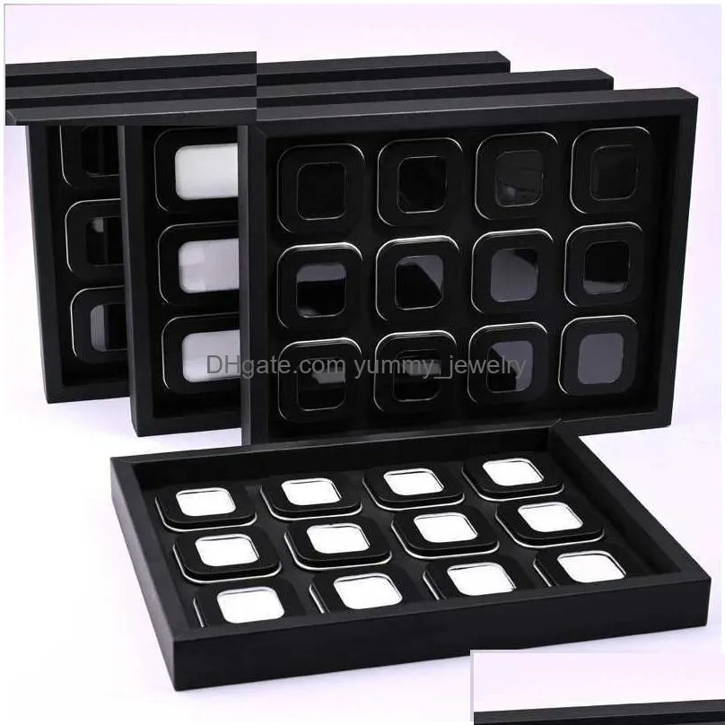 Jewelry Boxes New Arrival Display Box For Gemstone Of Leather Diamond Square Clear Plastic Loose Stone Gem Drop Delivery Dh8Du