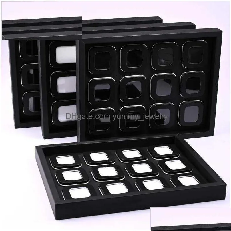 Jewelry Boxes New Arrival Display Box For Gemstone Of Leather Diamond Square Clear Plastic Loose Stone Gem Drop Delivery Dhamf