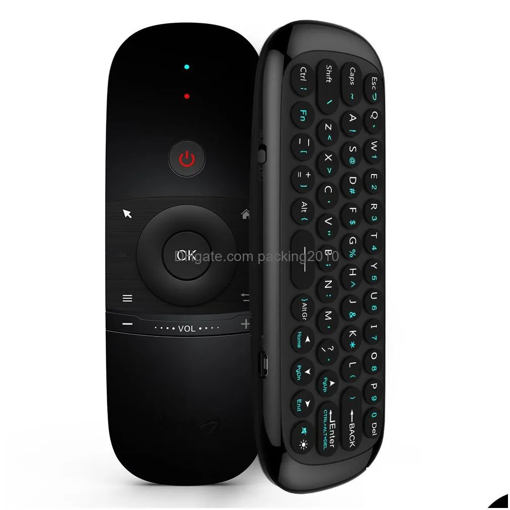 Other Keyboards, Mice & Inputs W1 English Version 2.4Ghz Wireless Keyboard Mini Fly Air Mouse With Ir Learning Function For Tv Box Com Dheby