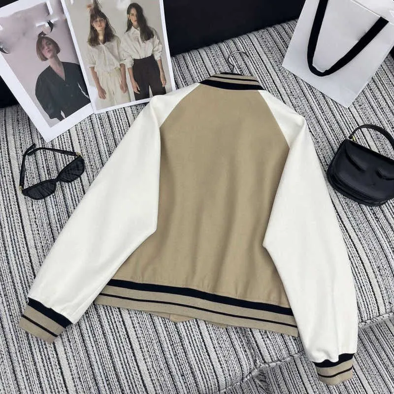 Womens Jackets designer Autumn and Winter New CE Nanyou Gaoding Casual Sports Style Korean Minority Fashion Embroidery Contrast Color Baseball Coat
