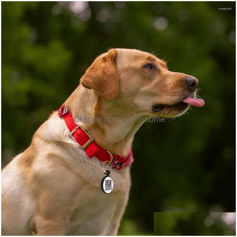 dog apparel silent silicone qr code pet id tags - online profile scan receive instant location alert email for collar