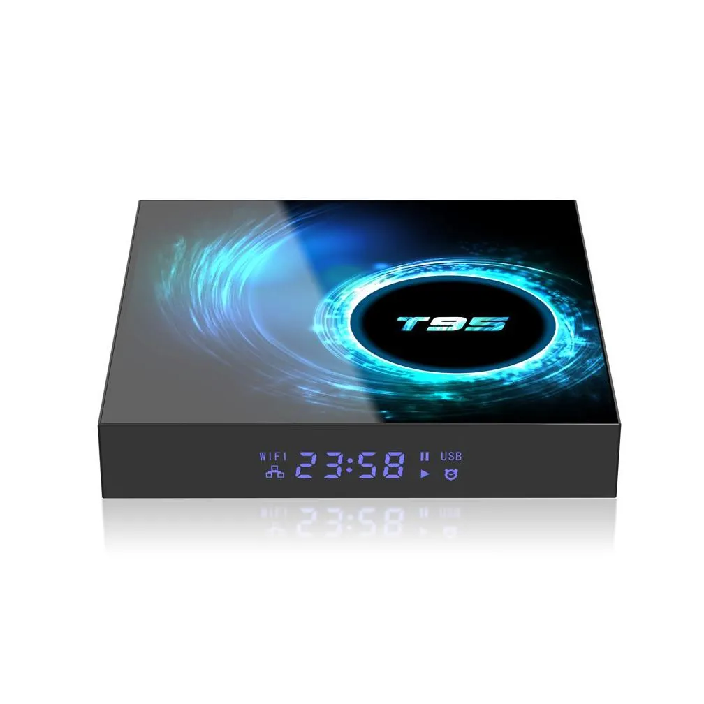 T95 Smart Tv Box Android 10 4k 6k 4g 32gb 64gb 2.4g & 5g Wifi Bluetooth 5.0 Quad Core set-top box media Player