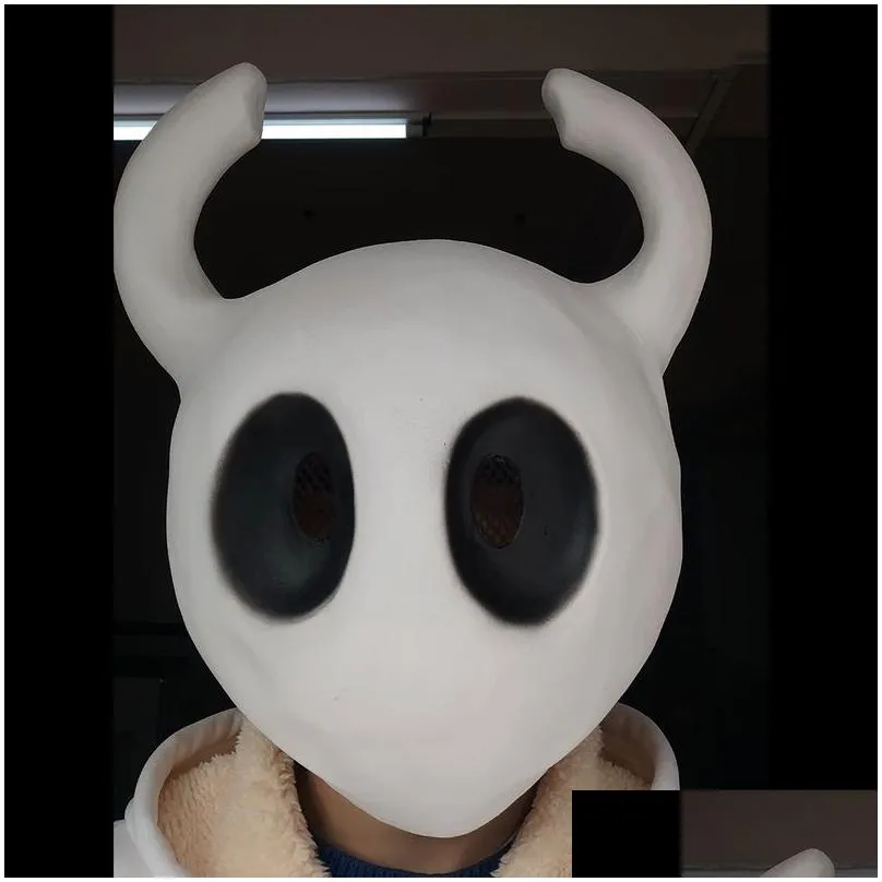 Party Masks Hollow Knight Latex Mask Halloween Game Role Playing Costume Accessories Props Cute White 220915 Drop Delivery Home Gard Dh9V6