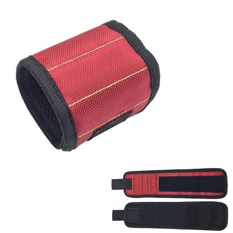 Whole Magnetic Wristband Pocket Belt Pouch Bag Screws Holder Holding Tools Magnetics bracelets Practical Strong Wrist Toolkit1489110