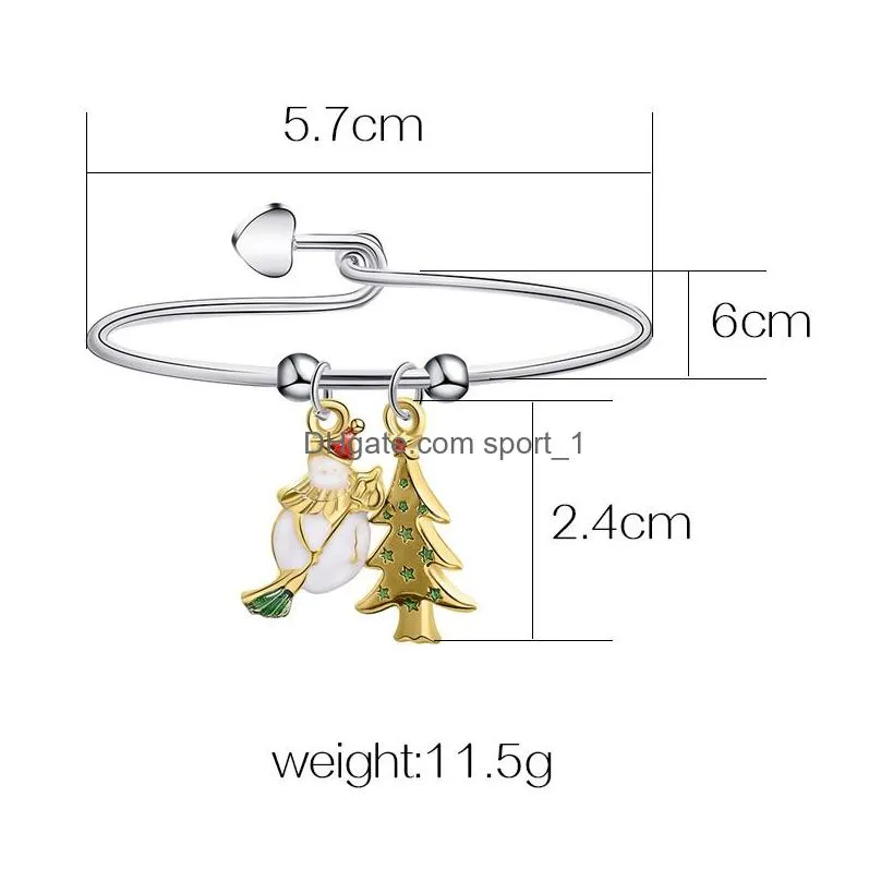 10 pcs / lot fashion accessories mix style custom tree socks snowflake charm bracelets bangles christmas alloy holiday beads bracelet for xmas